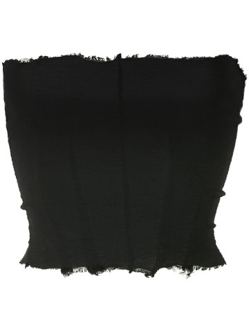 Marc Le Bihan - tulle-panelled strapless dress - women - Silk/Polyamide/Spandex/Elastane - 42 - Black