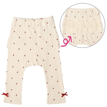 akachan honpo - 10分內搭褲-屁屁荷葉邊-象牙白色