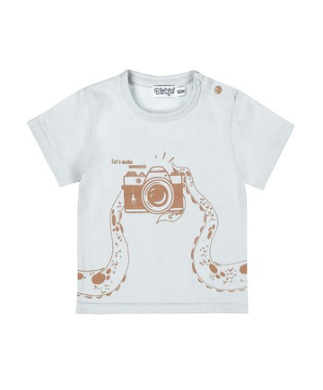 相機淺藍色短袖上衣92cm