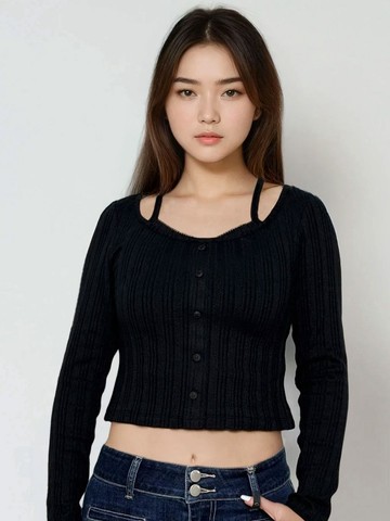 SHUNA, 假兩件式長袖上衣