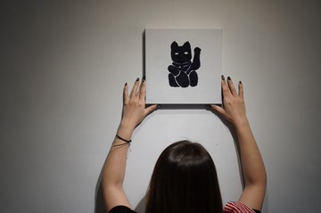 訂製 現貨幸運招財貓無框畫 可客製