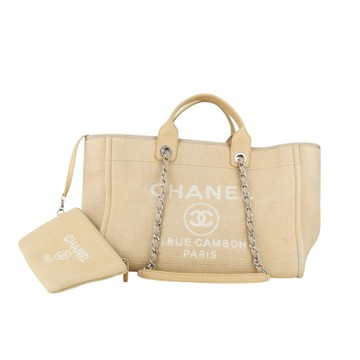 CHANEL DEAUVILLE 經典大號帆布包托特包 (晶片款)
