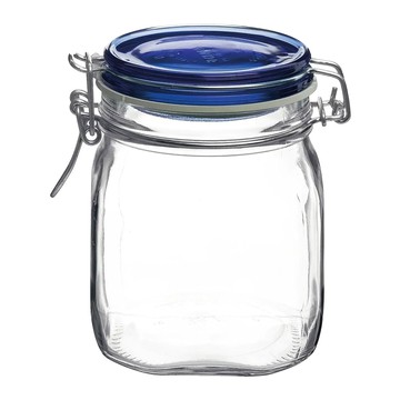 Bormioli Rocco 藍蓋密封罐 透明  900ml  1個