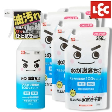 日本LEC 激落君電解水基本款去污噴劑補充5入組