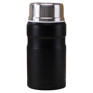 304不鏽鋼真空保溫悶燒壺 750ml 附湯匙  黑色  1個