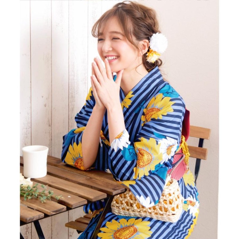 レディース 浴衣 セット 簡単（ゆかた・作り帯・下駄・着付け本