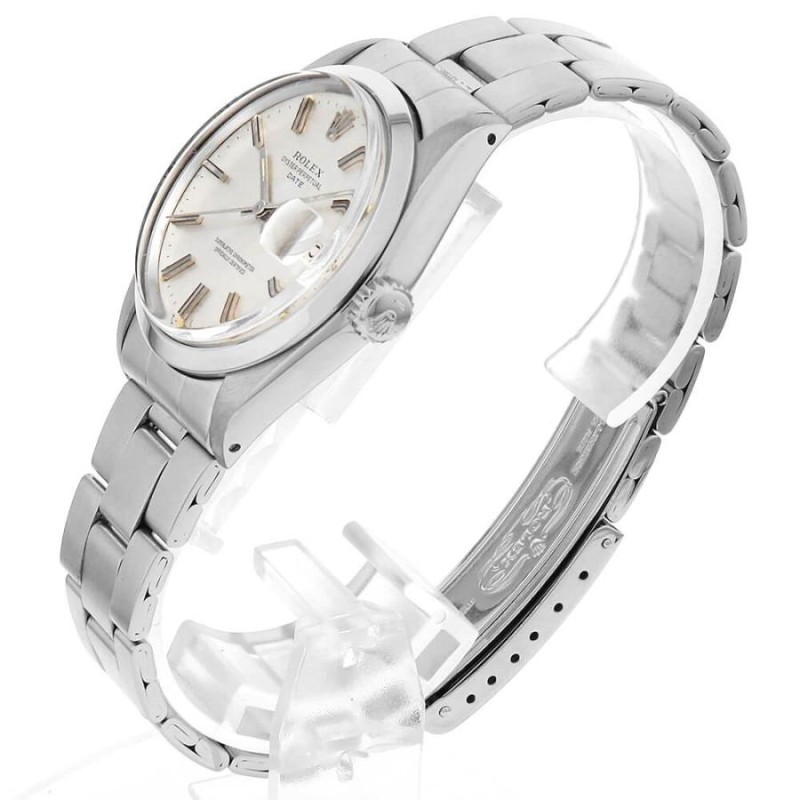 ロレックス オイスターパーペチュアル デイト 1500 シルバー バー 横モザイクダイアル 24番 アンティーク メンズ 腕時計 |  LINEショッピング