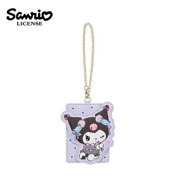 日本正版 酷洛米 皮質 立體票卡夾 造型票卡夾 票夾 證件套 悠遊卡夾 庫洛米 Kuromi 三麗鷗 SANRIO - 376812