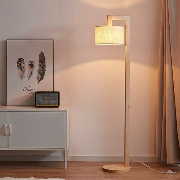 免運 可開票 燈具 落地燈 立燈 檯燈 立式燈 日式極簡落地燈 客廳臥室床頭燈北歐ins風復古北歐實木質落地臺燈 快速出貨DDD1111