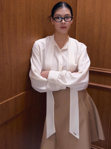Loved Tie Point Blouse [Cream]