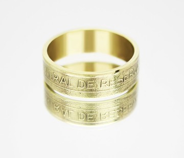 秘魯硬幣戒指 50 分錢 1985-1988 男士硬幣戒指 女士硬幣戒指