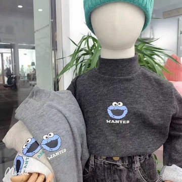 軟糯高彈～兒童彈性中高領打底衫秋冬新款童裝男童百搭長袖T恤上衣 男童內搭打底衫 秋衣 簡約百搭上衣 女童內搭上衣