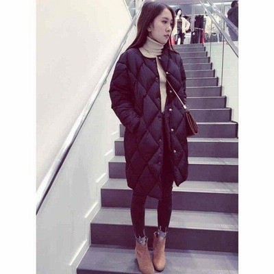 キルティング レディース ダウン ダウンジャケット フードなし カジュアル 冬 中綿 ロング 無地 ボタン ジャケット 厚手 暖か 通販 Lineポイント最大get Lineショッピング