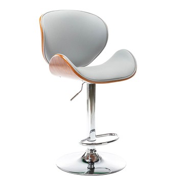 E-home Freda弗蕾達曲木吧檯椅  TFC101A-gry 灰色 W52xD53xH96-117CM  1個