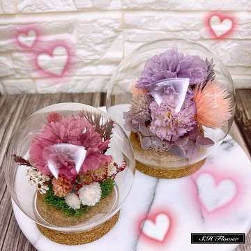 永生花水晶球 永生花玻璃盅 玻璃罩水晶球