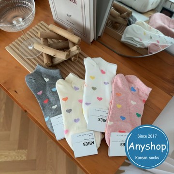 Anyshop韓國襪 愛心滿版短襪 韓國襪 愛心襪 短襪 韓國襪子 女生襪 女襪10601