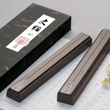 紅木鎮紙 實木創意鎮尺壓紙 黃銅純銅不銹鋼文房四寶書法壓條 黑紫檀木文鎮書畫用品工具大號