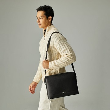 【BRAUN BUFFEL 德國小金牛】台灣總代理 格瑞克-F 大型斜背包-黑色/BF586-62-BK