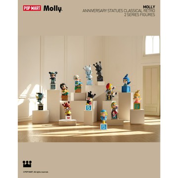 POP MART 泡泡瑪特 MOLLY周年雕塑經典回歸2系列 玩具 公仔 盒抽 盲盒 玩具 公仔