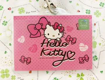 【震撼精品百貨】Hello Kitty 凱蒂貓~KITTY日本SANRIO三麗鷗~證件套附繩-桃*96282