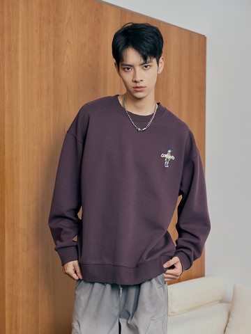 戶外長鼻子男孩背圖大學T