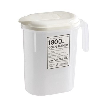 小禮堂 山田化學 日本製 單耳冷水壺 1.8L (白蓋款) 4965534-293716