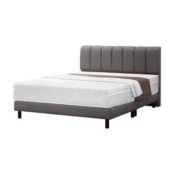 IHouse-艾麗卡 線條厚面貓抓皮(床頭+高腳床台)房間2件組雙人5尺杏仁黃#707-15