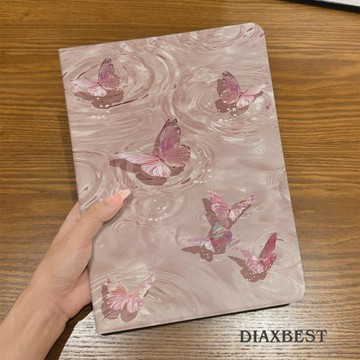 蝴蝶戲水書本式適用iPad保護套ipad9/10/11平板殼全包air7/6 13
