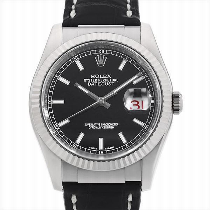 中古)ROLEX ロレックス デイトジャスト 16233 ブラック K番