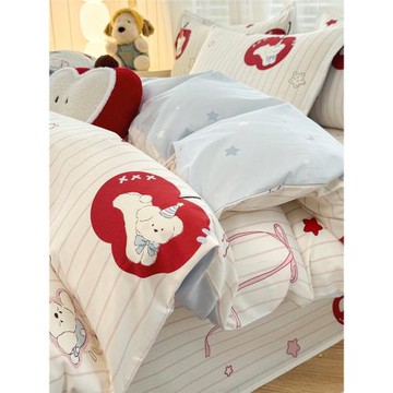 網紅款四件套全棉純棉床單被套春秋裸睡北歐風ins單雙人床上用品4