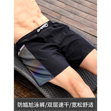 泳褲男士雙層防尷尬速干大碼加肥加大五分時尚男款泳衣套裝泡溫泉