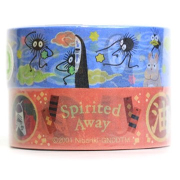 GHIBLI 宮崎駿 神隱少女 千尋 無臉男 老鼠 10M 造型 紙膠帶 膠帶 圖案膠帶 造型膠帶 紙製 兩入 交換禮物