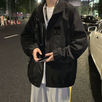 限時優惠 休閒寬鬆百搭夾克 2025新款立領春秋外套男雙層衝鋒衣棒球服學生寬鬆休閒百搭潮夾克
