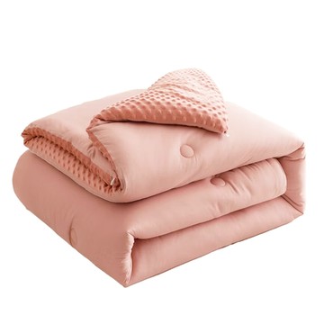 BELLE VIE 豆豆針織棉純色超柔保暖可水洗冬被  雙人(210 x 180cm)  莓果粉
