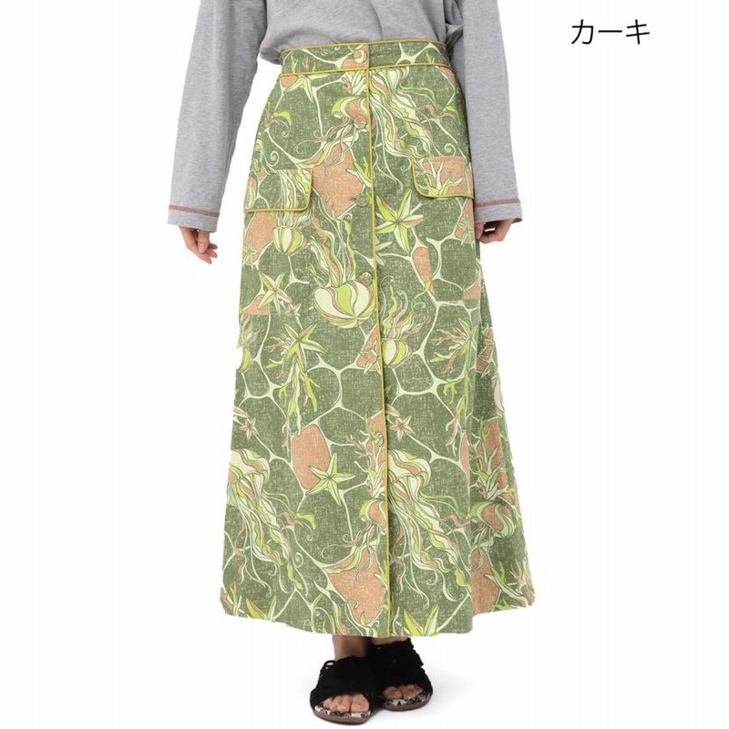 ロングスカート ボトムス レディース 春 夏 Aライン 総柄 海