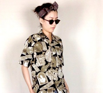 │千金難買早知道│文藝印花古著襯衫VINTAGE/MOD'S