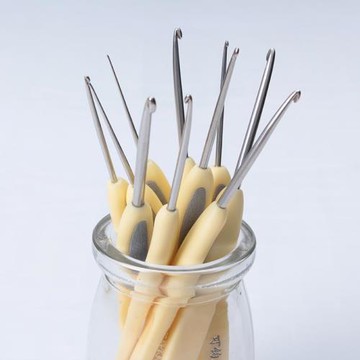 潮州可鉤鉤針一套手工打磨軟柄防滑編織鉤織毛線毛衣工具套裝