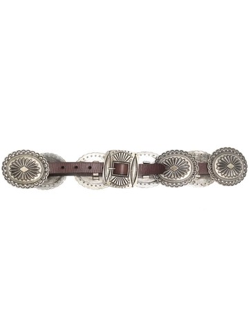 Polo Ralph Lauren - Western-style engraved buckle belt - women - Calf Leather/Brass - M - Brown