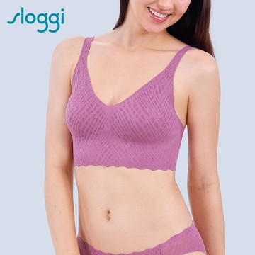 sloggi-ZERO FEEL BLISS零感蕾絲雅致系列V領背心式無鋼圈內衣 幸運紫｜88R400 H9