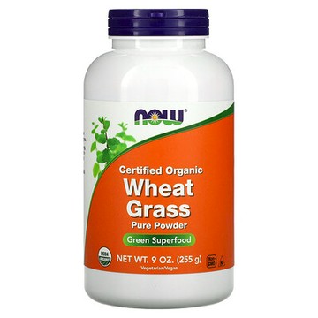 NOW Foods, 有機認可小麥草純粉，9 盎司（255 克）