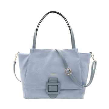 FIRANO-皮帶扣皮革手提/斜背兩用包(嫩藍色)