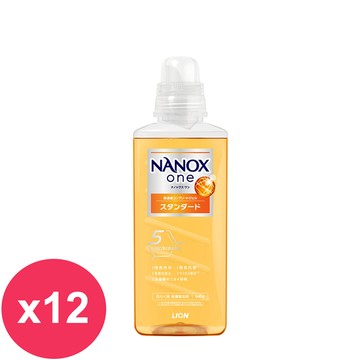 日本獅王奈米樂超濃縮洗衣精640g*12瓶-潔淨消臭