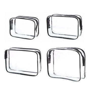 旅行外出用PVC防水環保化粧品小物收納袋 - 4件組  S + M + L + XL  透明色