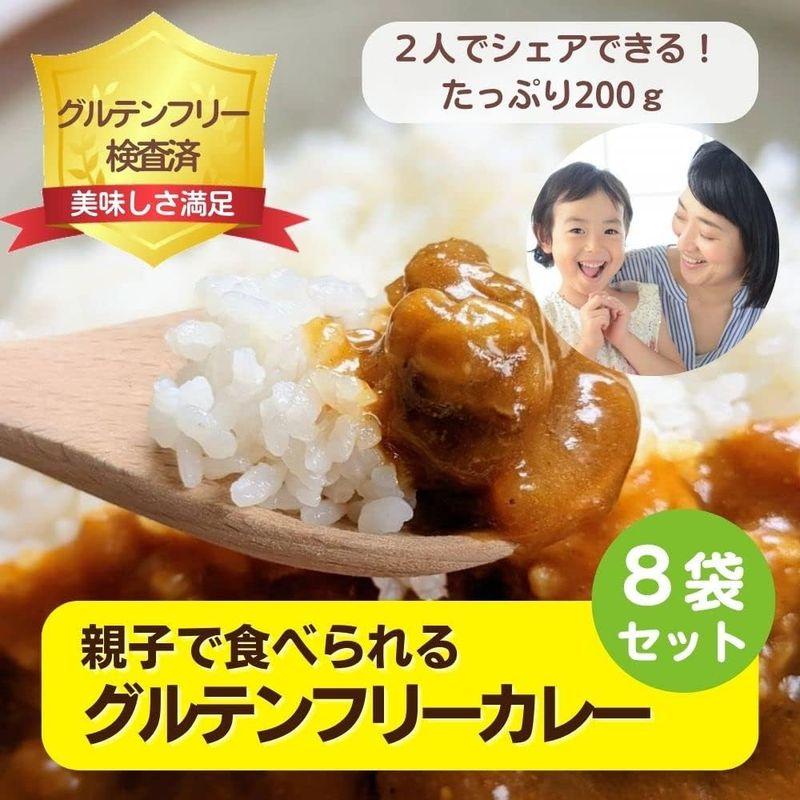 グルテンフリー検査済8袋セットレトルトグルテンフリーカレー たっぷり200g グルテンフリー 小麦不使用 カレー カレーライス レトルト レ