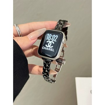 輕奢細款 適用於 Apple watch 11 10 9 8 7 6菱紋金屬鏈式表帶 蘋果42 44 45 46mm腕帶