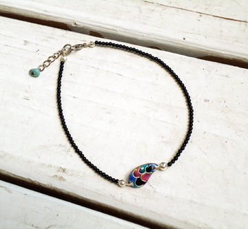 Drop of Tears彩色眼淚琺瑯腳鍊(藍系)