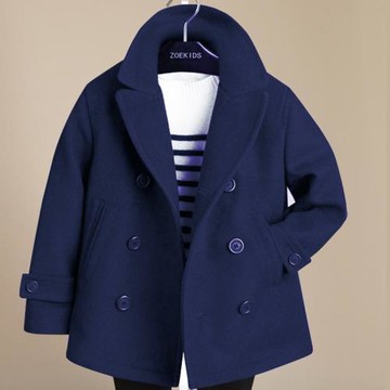 中大童羊毛呢子大衣夾棉加厚小男童短款外套兒童2023秋冬新款童裝