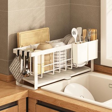廚房碗碟置物架家用窄款放碗盤瀝水架臺面水池晾碗筷多功能收納架