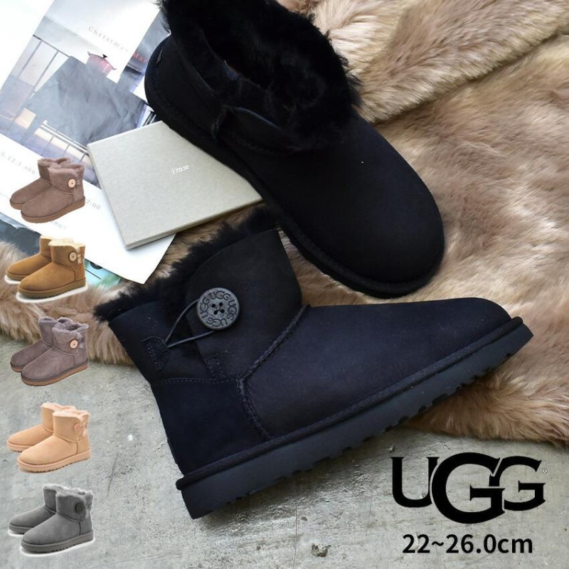 送料無料 アグ ムートンブーツ レディース ミニ ベイリーボタン II UGG