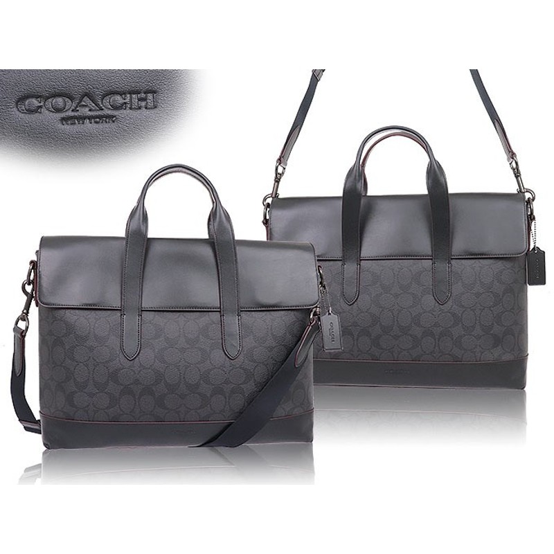 コーチ COACH ビジネスバッグ F77858 ブラック×ブラックオックス